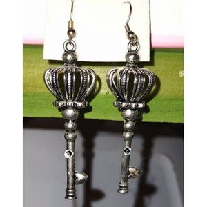 Key & Crown Earrings